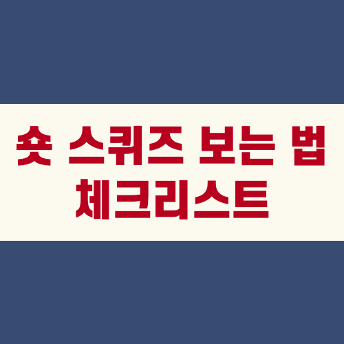 숏 스퀴즈 보는 법 체크리스트